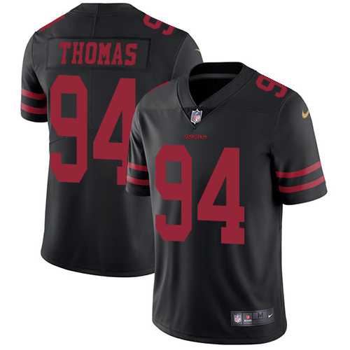 Nike San Francisco 49ers #94 Solomon Thomas Black Alternate NFL Vapor Untouchable Limited Jersey